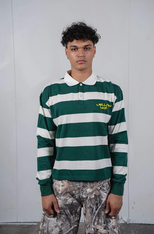 Mellow Striped Rugby Polo (Green)