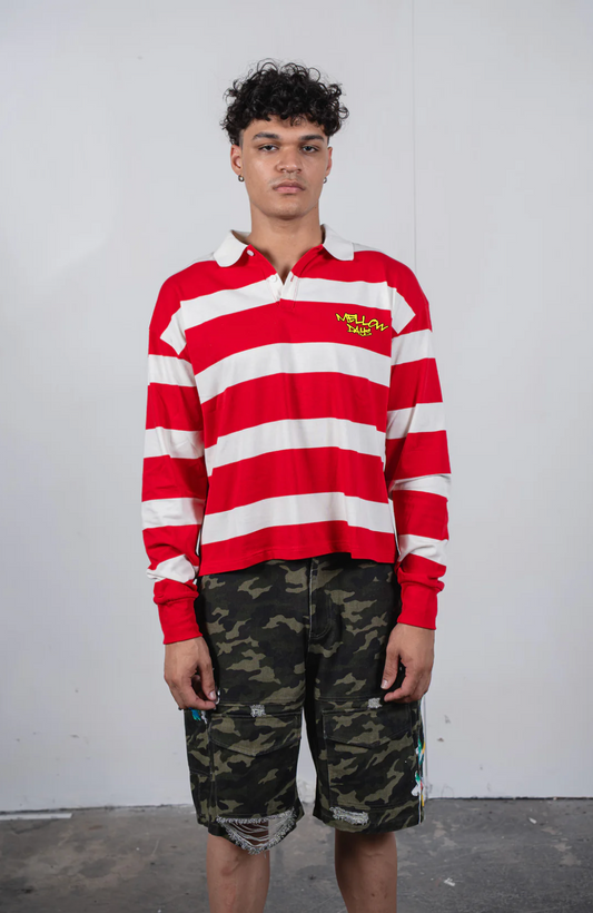 Mellow Striped Rugby Polo (Red)