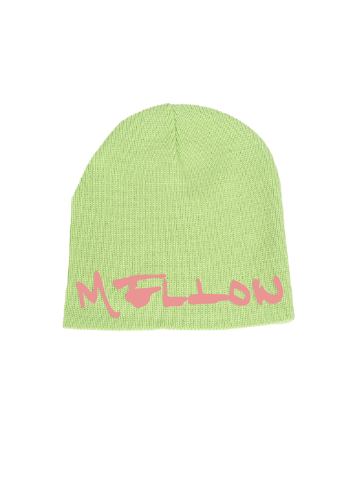 Mellow Bubble Script Beanie (Lime)